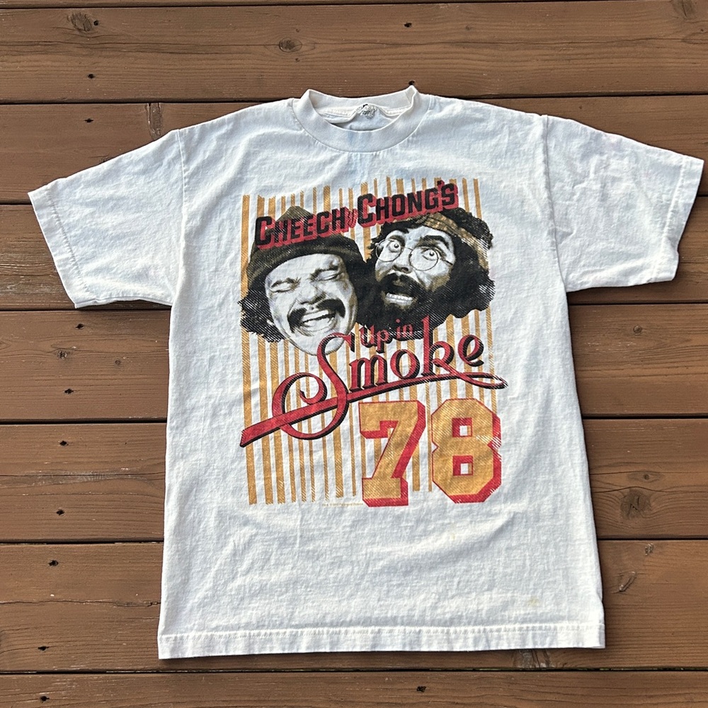 VINTAGE 2011 White Medium Cheech and Chong Up In Smoke '78 T-Shirt